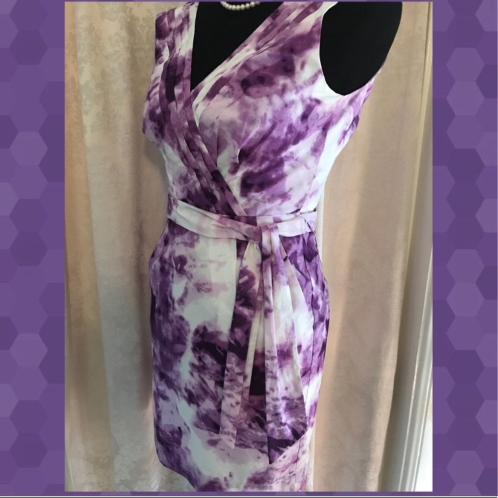 Purple and white Banana Republic dress